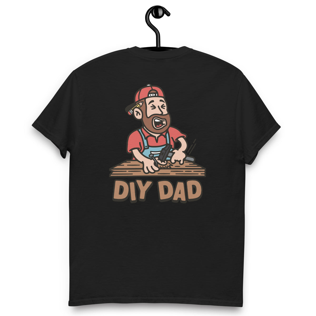 DIY Brown Hair Light Skin Tone No-Glasses Beard Dad T-Shirt