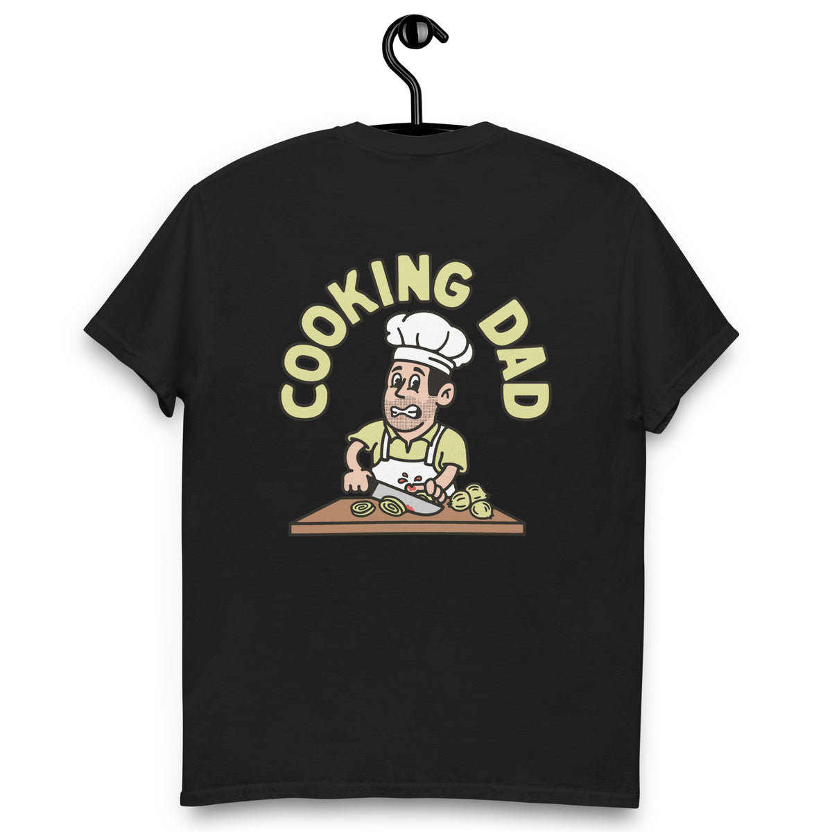 Cooking Black Hair Light Skin Tone No-Glasses Stubble Dad T-Shirt