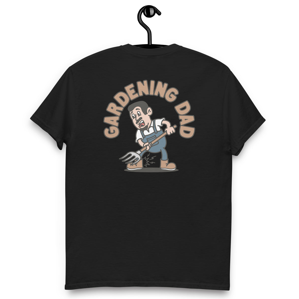 Gardening Black Hair Light Skin Tone No-Glasses Short Moustache & Chin Beard Dad T-Shirt
