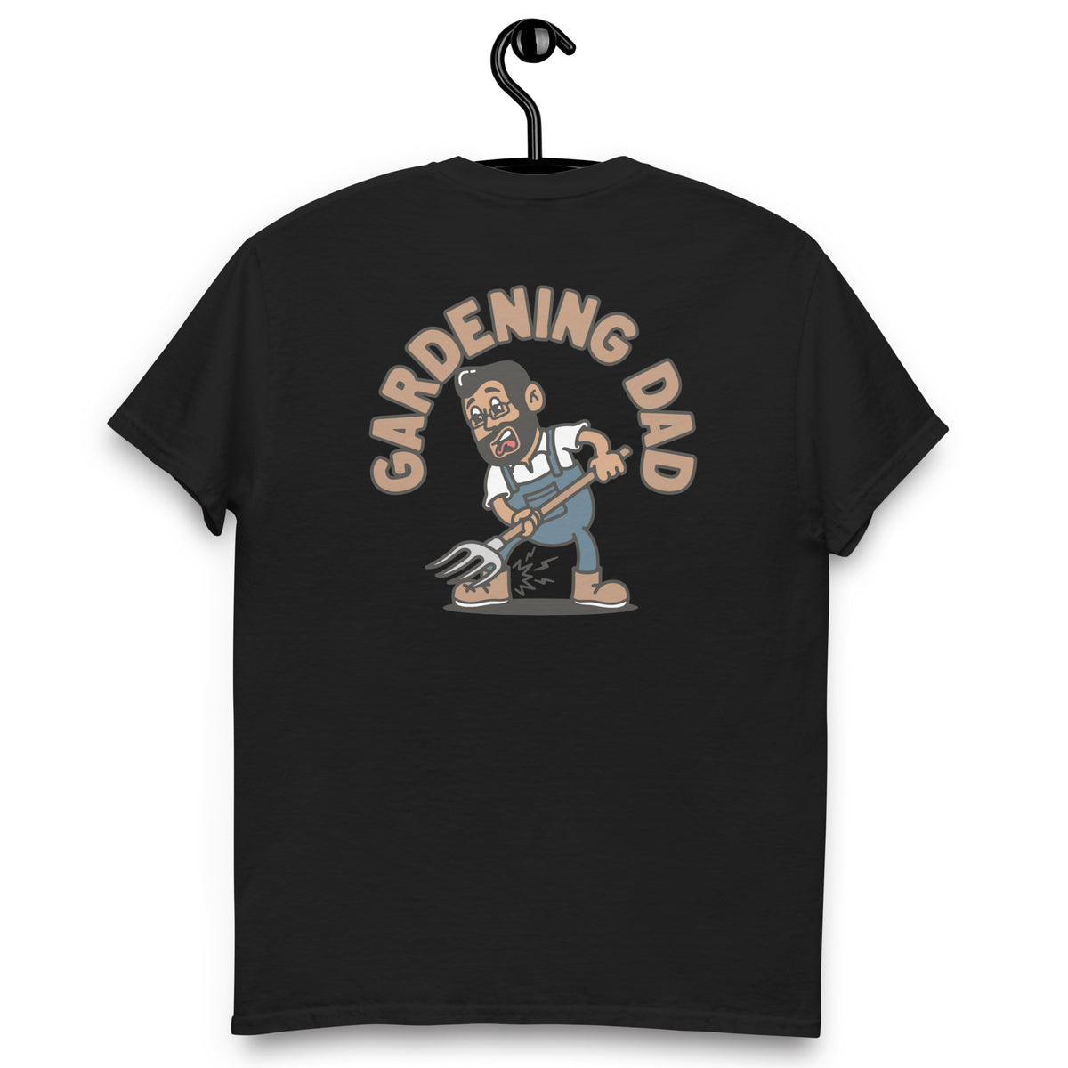 Gardening Black Hair Tan Skin Tone Glasses Medium Beard Dad T-Shirt