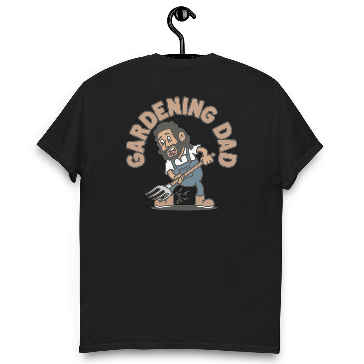 Gardening Black Hair Tan Skin Tone No-Glasses Long Beard Dad T-Shirt