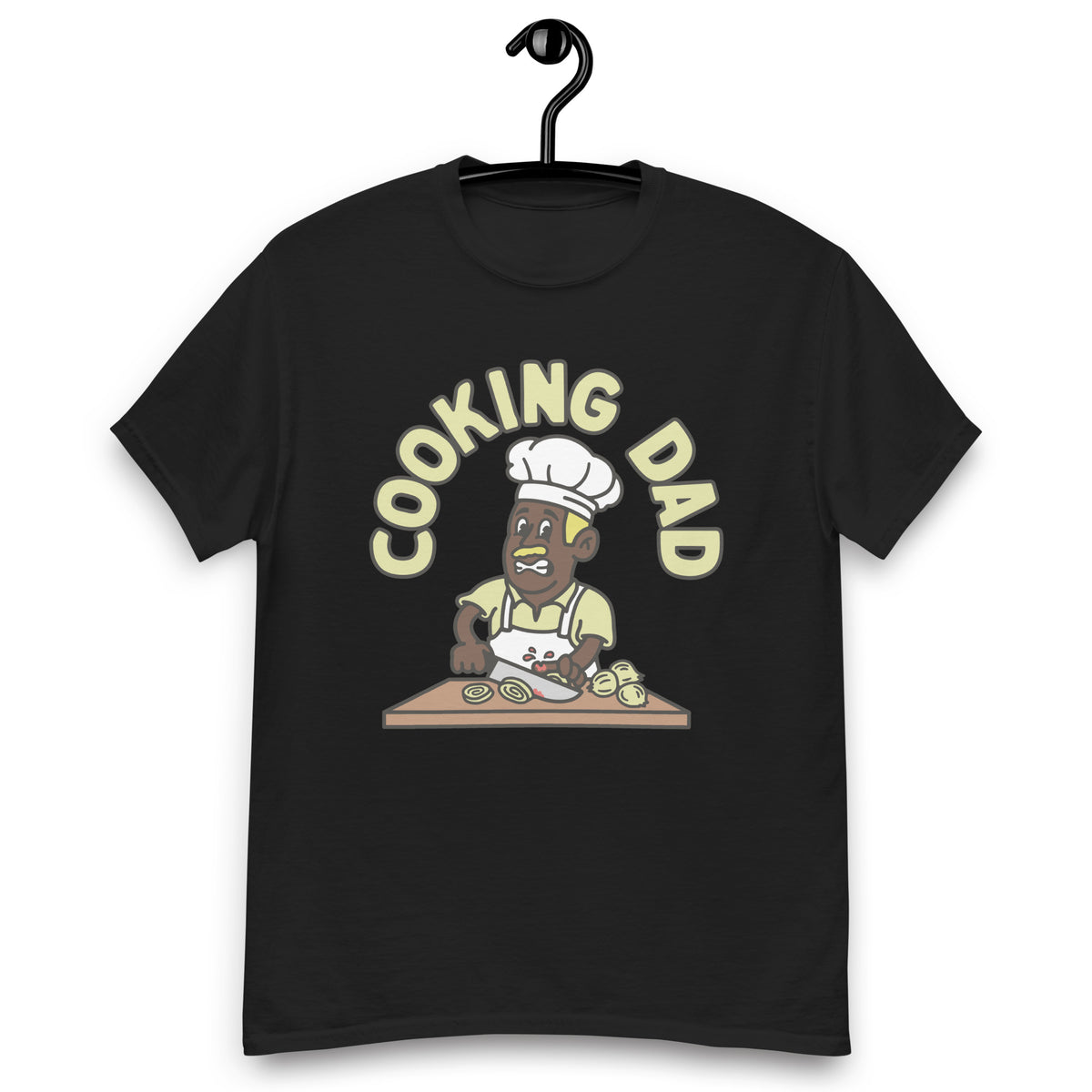 Cooking Blond Hair Dark Skin Tone No-Glasses Moustache Dad T-Shirt