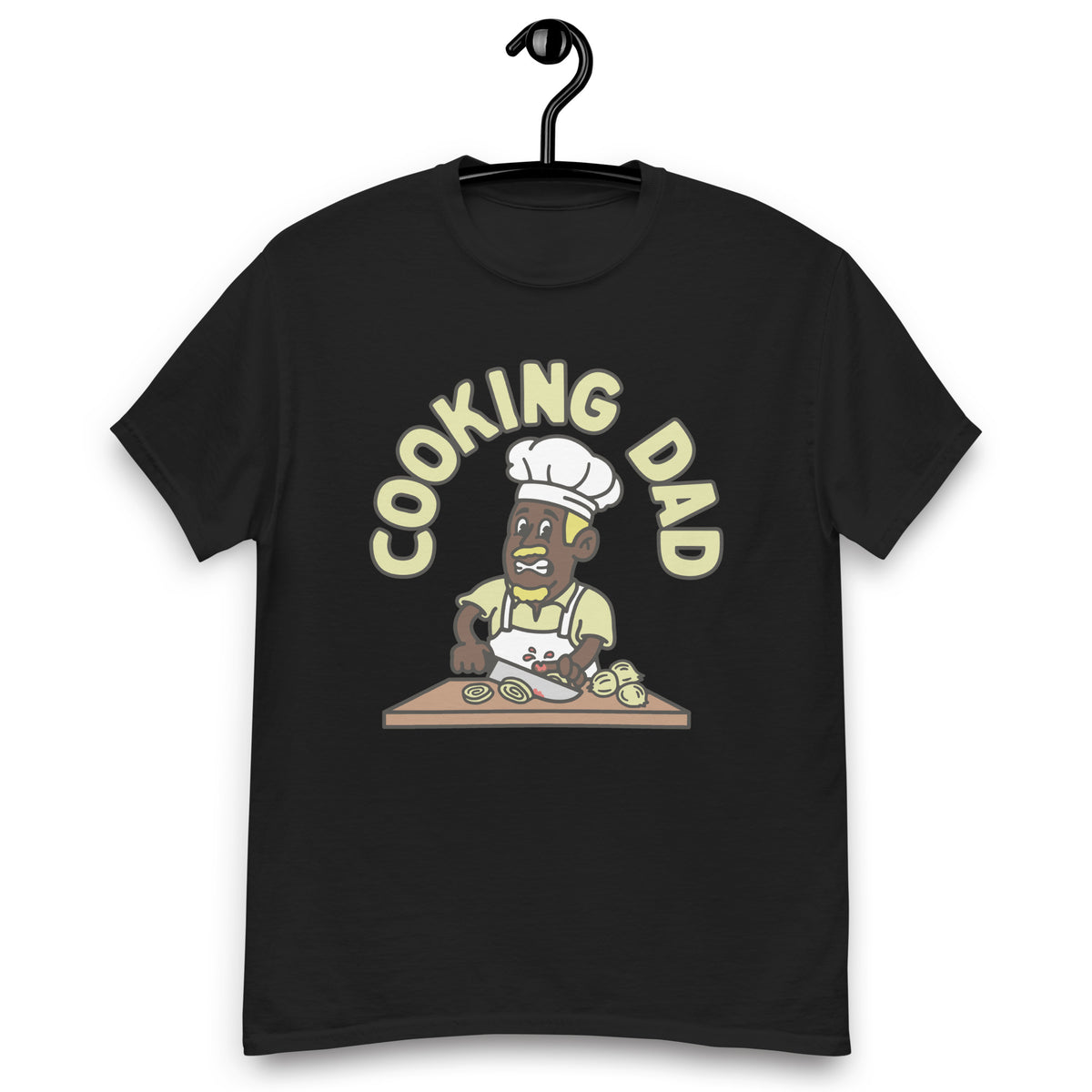 Cooking Blond Hair Dark Skin Tone No-Glasses Moustache & Chin Beard Dad T-Shirt