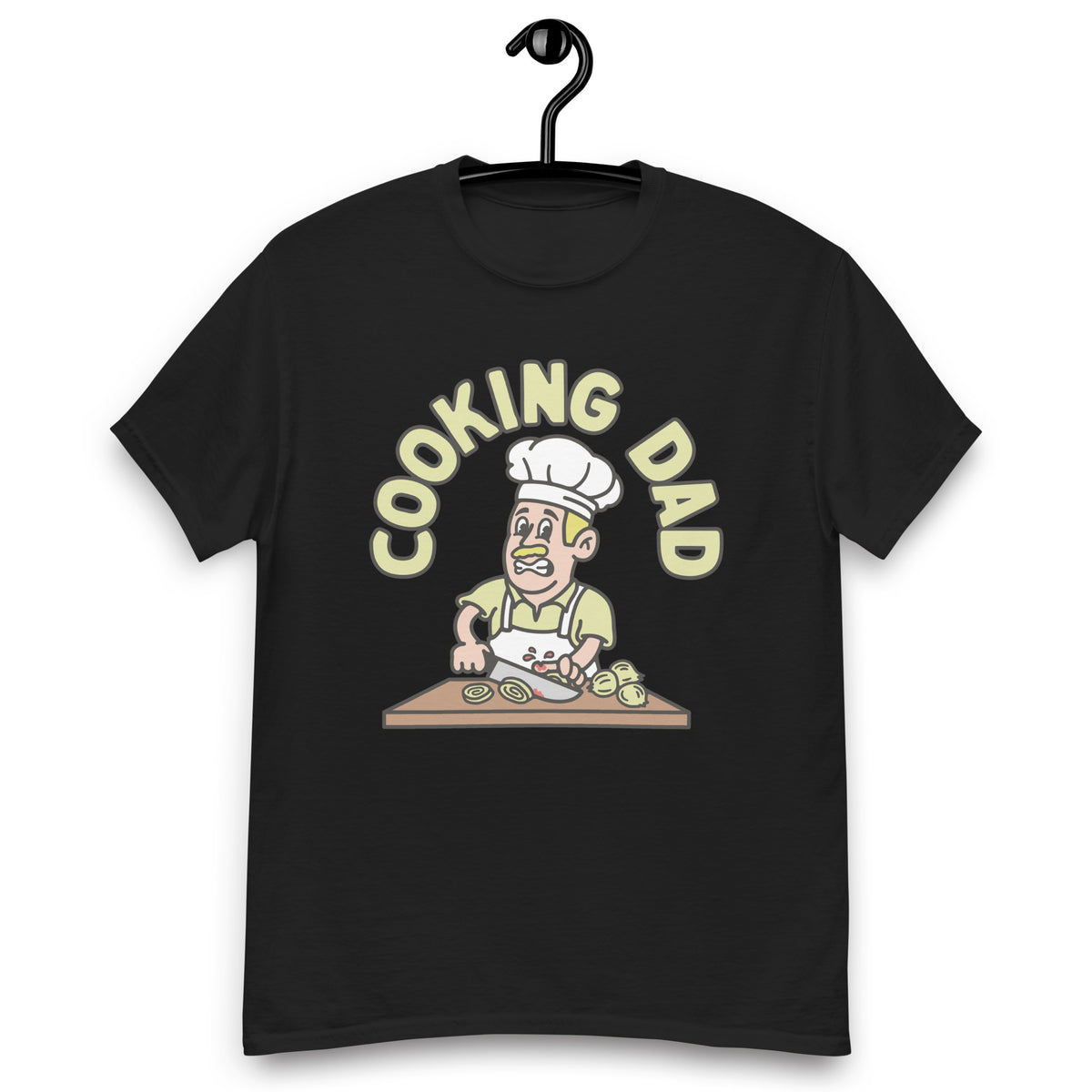 Cooking Blond Hair Light Skin Tone No-Glasses Moustache Dad T-Shirt