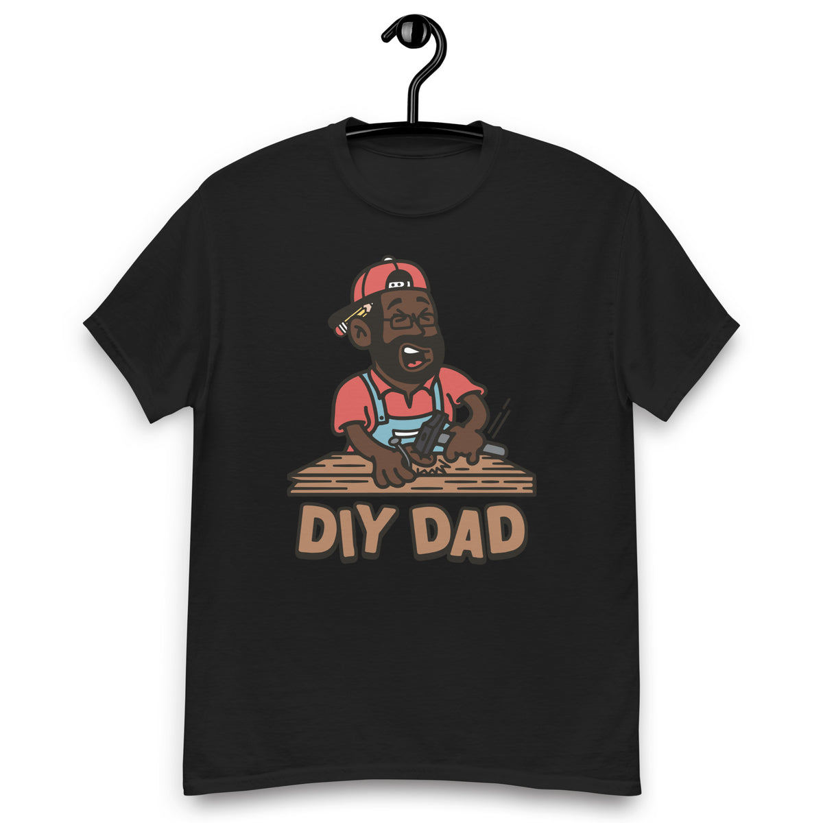 DIY Black Hair Dark Skin Tone Glasses Beard Dad T-Shirt