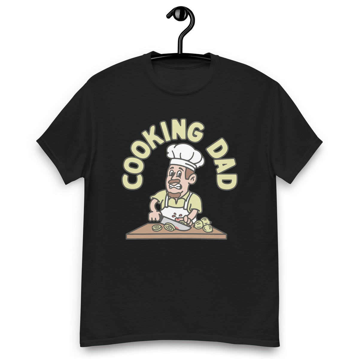 Cooking Brown Hair Light Skin Tone No-Glasses Moustache & Chin Beard Dad T-Shirt