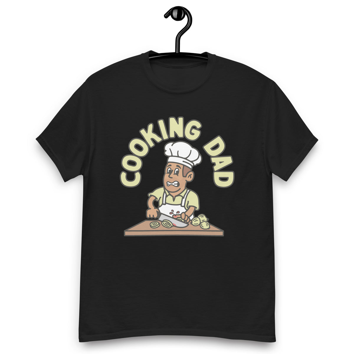 Cooking Brown Hair Tan Skin Tone No-Glasses Stubble Dad T-Shirt