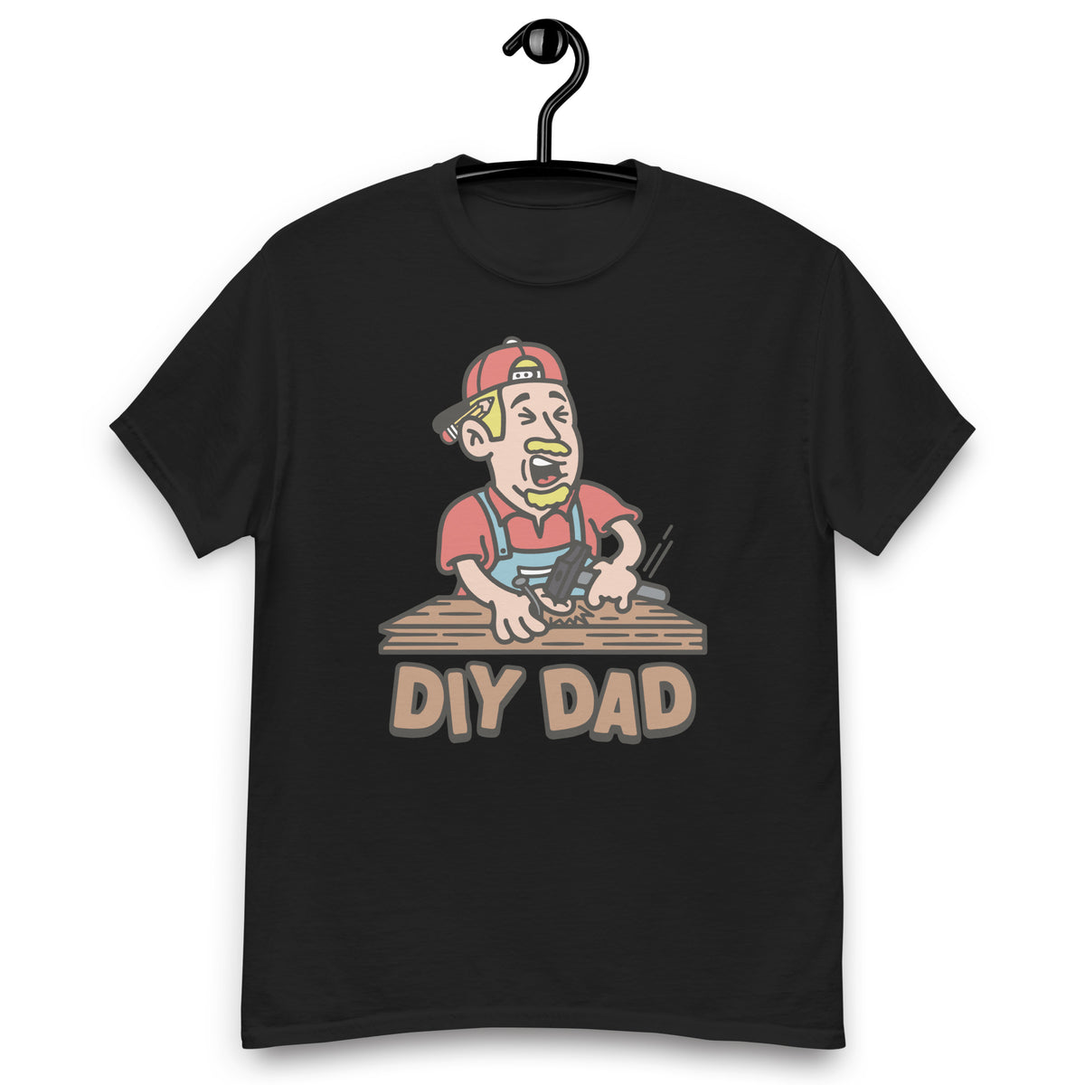 DIY Blond Hair Light Skin Tone No-Glasses Moustache & Chin Beard Dad T-Shirt