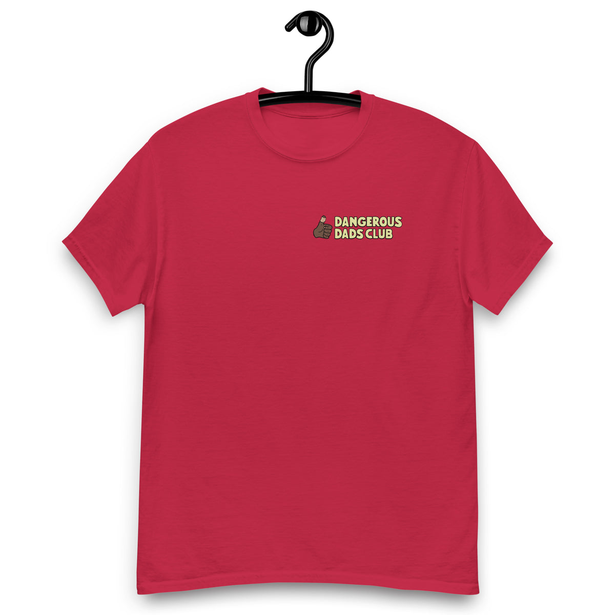 Dangerous Dads Club T-Shirt - yellow logo with dark thumb