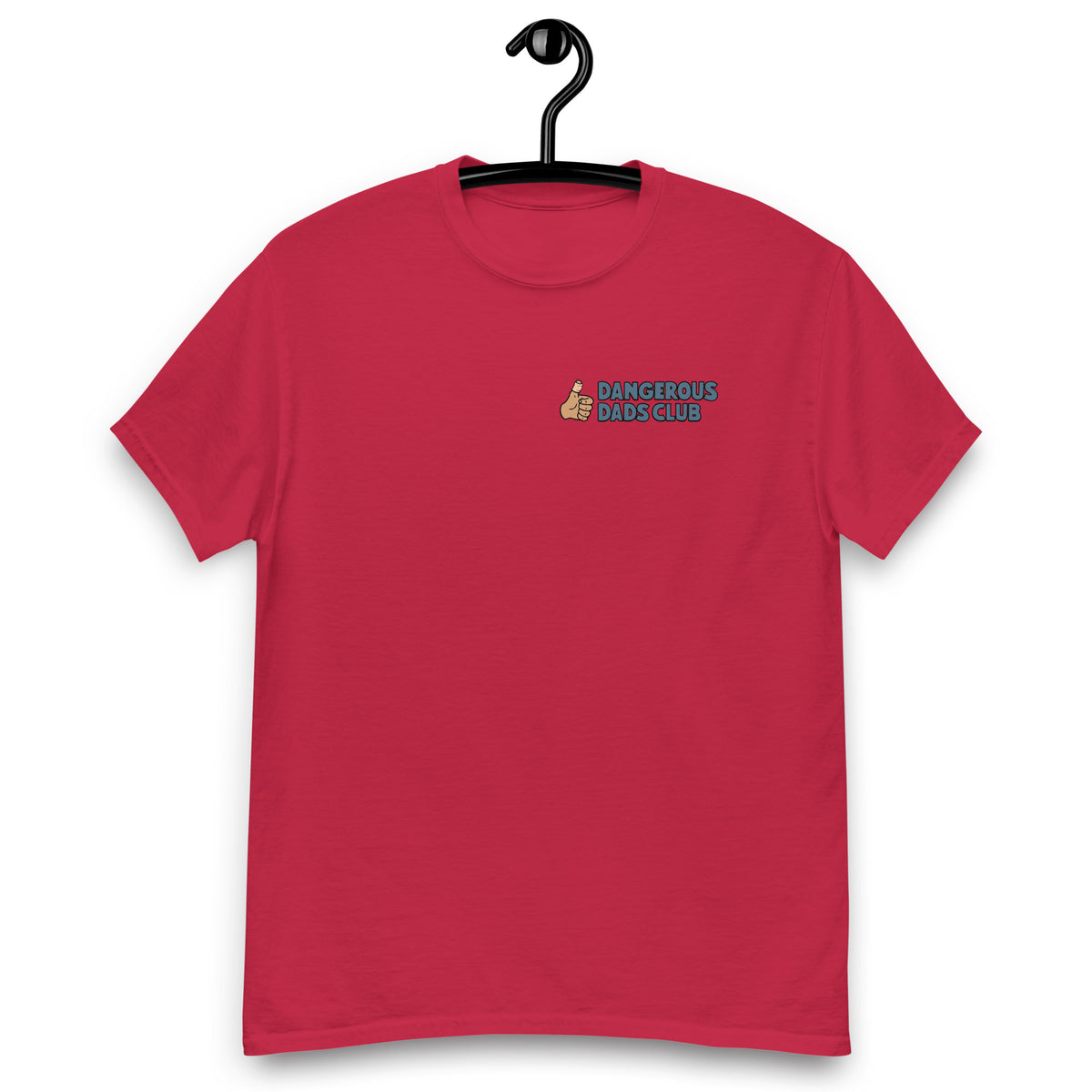 Dangerous Dads Club T-Shirt - Blue logo with tan thumb