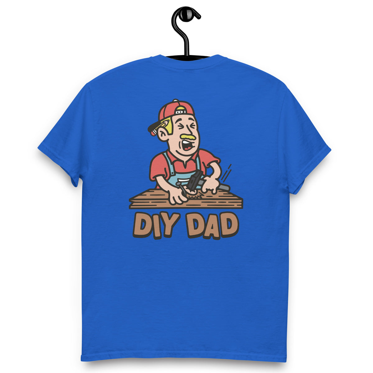 DIY Blond Hair Light Skin Tone No-Glasses Moustache Dad T-Shirt