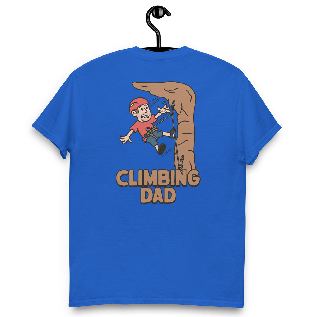 Climbing Brown Hair Light Skin Tone No-Glasses Stubble Dad T-Shirt