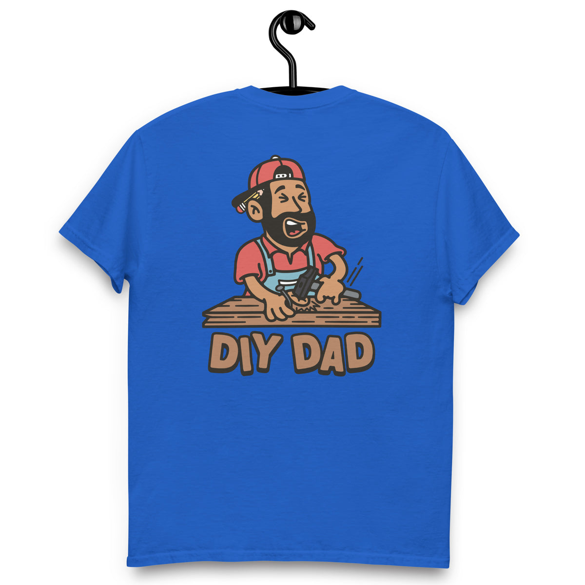 DIY Black Hair Tan Skin Tone No-Glasses Beard Dad T-Shirt