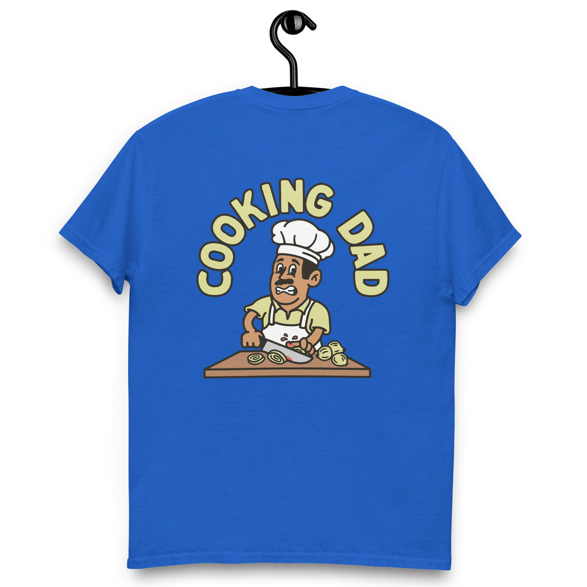 Cooking Black Hair Tan Skin Tone No-Glasses Moustache Dad T-Shirt