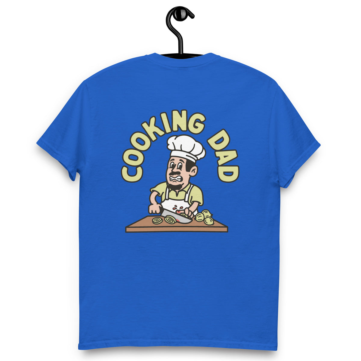 Cooking Black Hair Light Skin Tone No-Glasses Moustache & Chin Beard Dad T-Shirt
