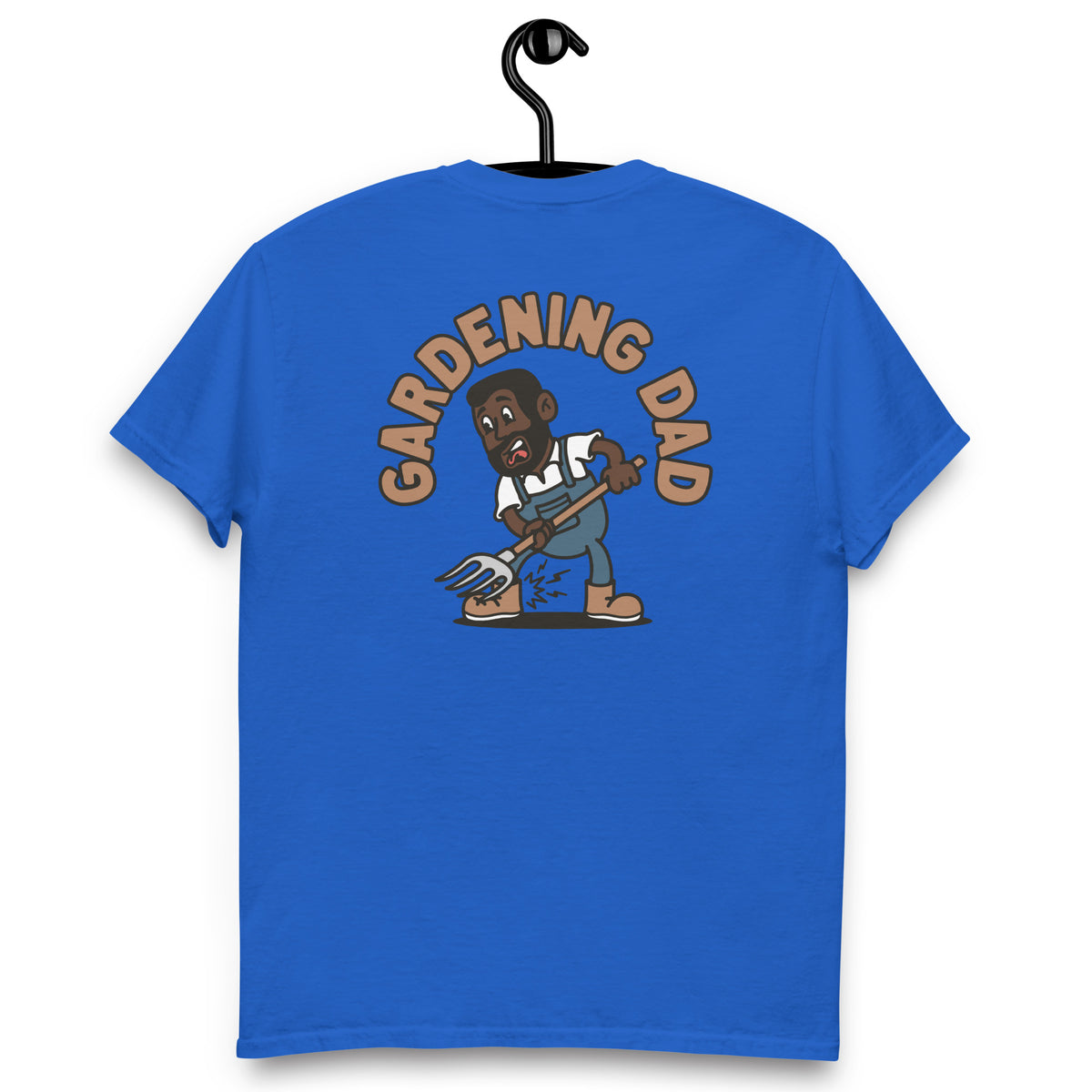 Gardening Black Hair Dark Skin Tone No-Glasses Short Beard Dad T-Shirt