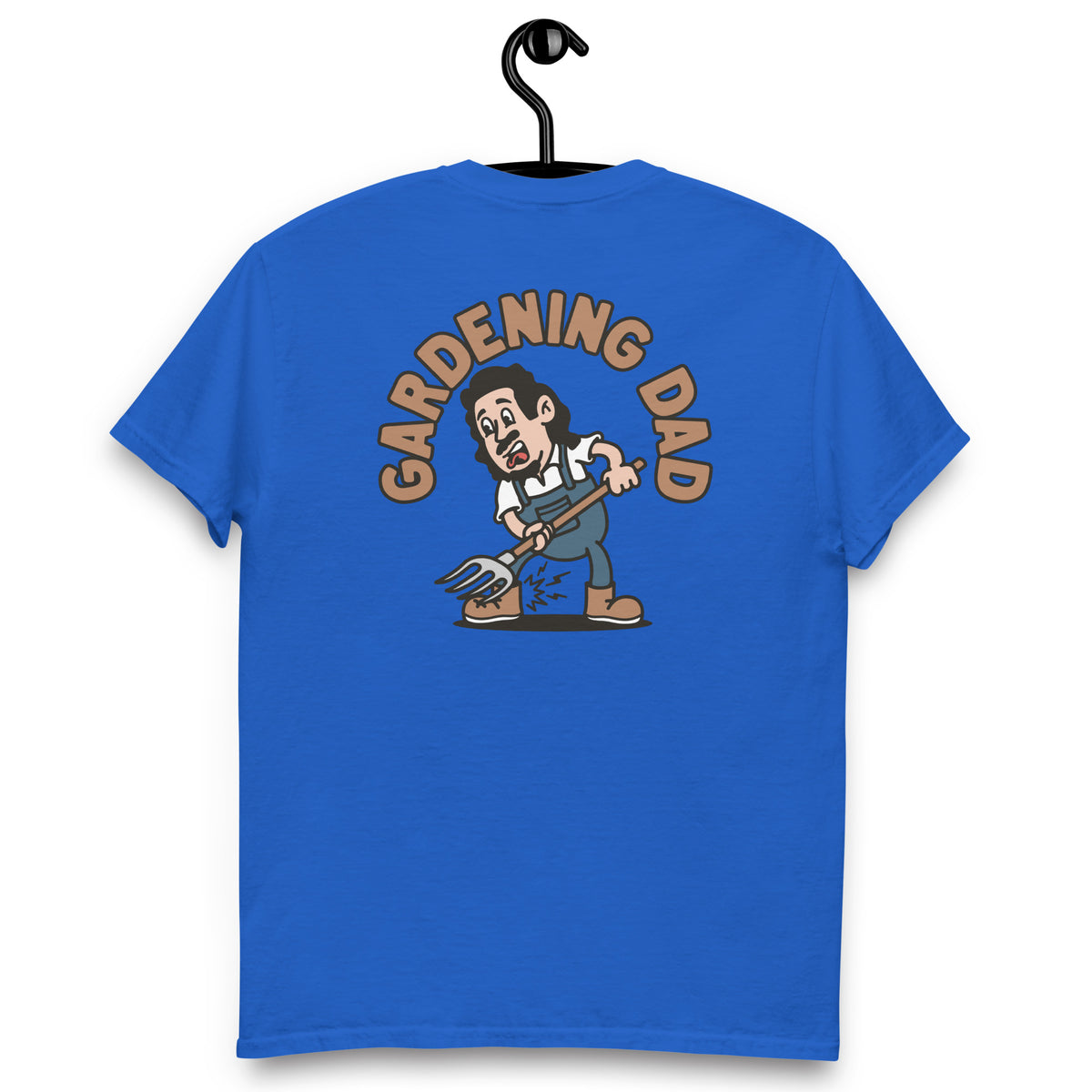 Gardening Black Hair Light Skin Tone No-Glasses Long Moustache & Chin Beard Dad T-Shirt