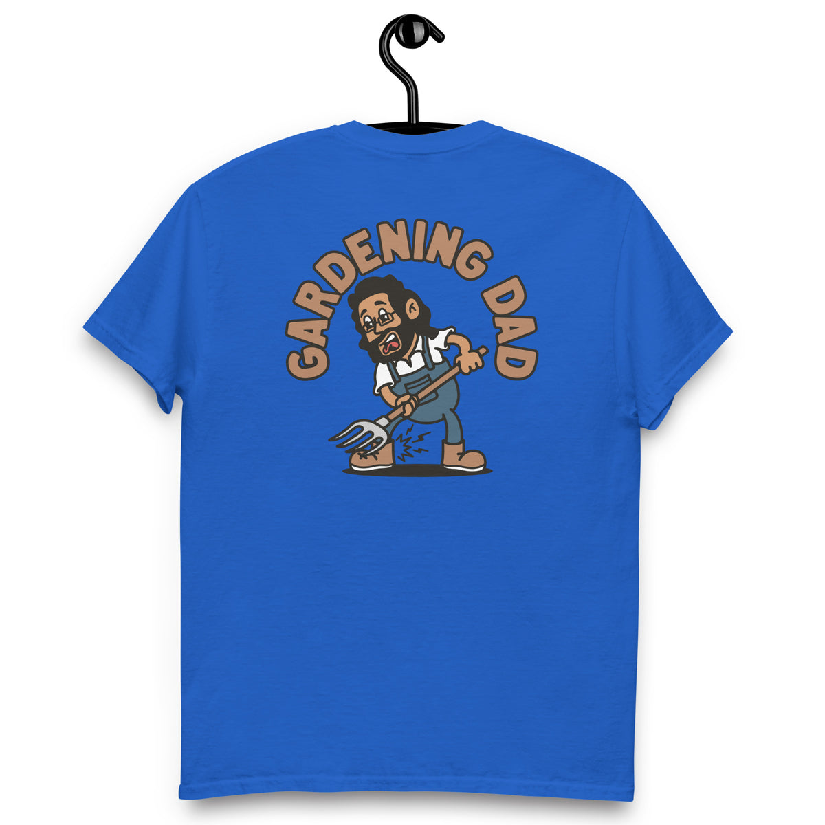 Gardening Black Hair Tan Skin Tone Glasses Long Beard Dad T-Shirt