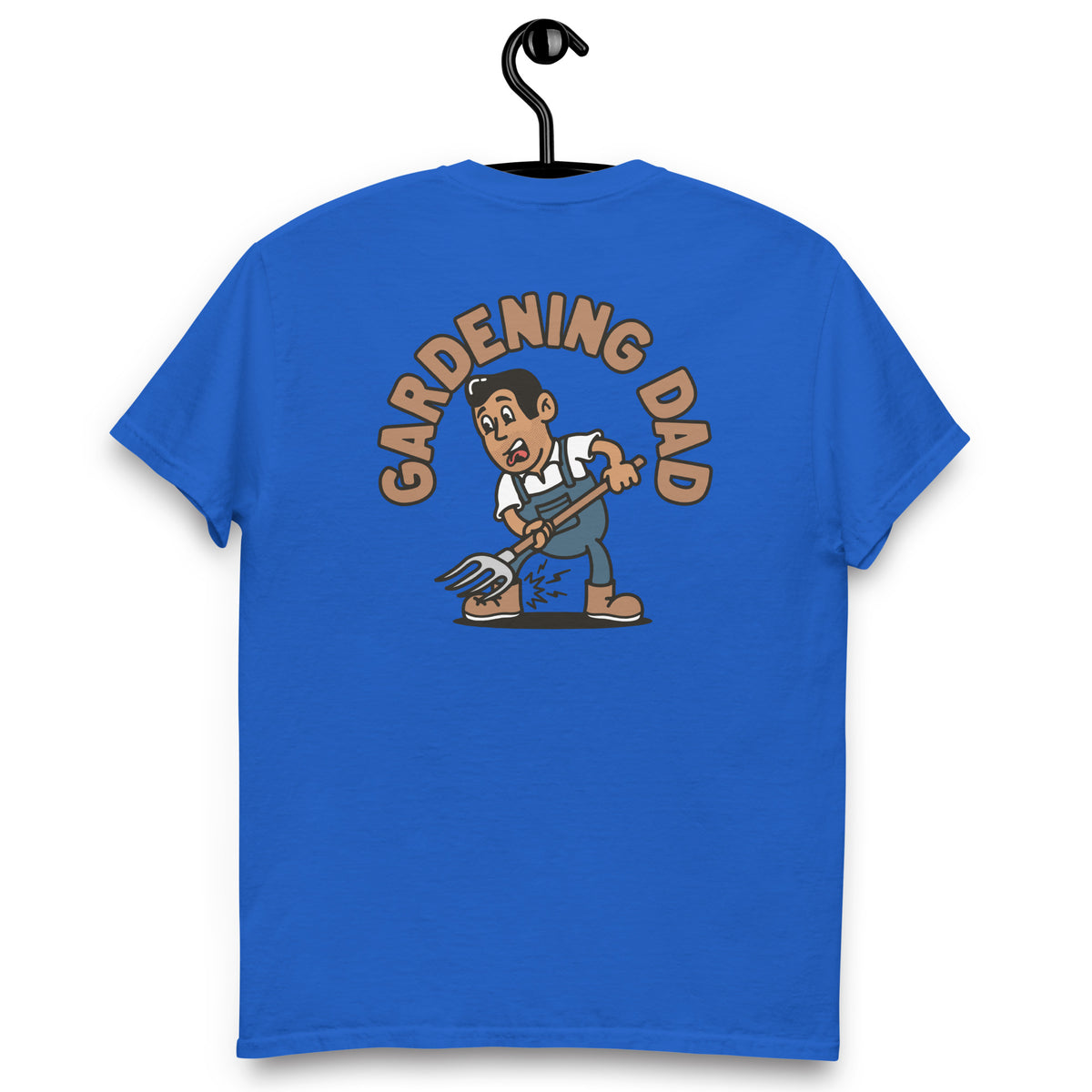 Gardening Black Hair Tan Skin Tone No-Glasses Medium Stubble Dad T-Shirt