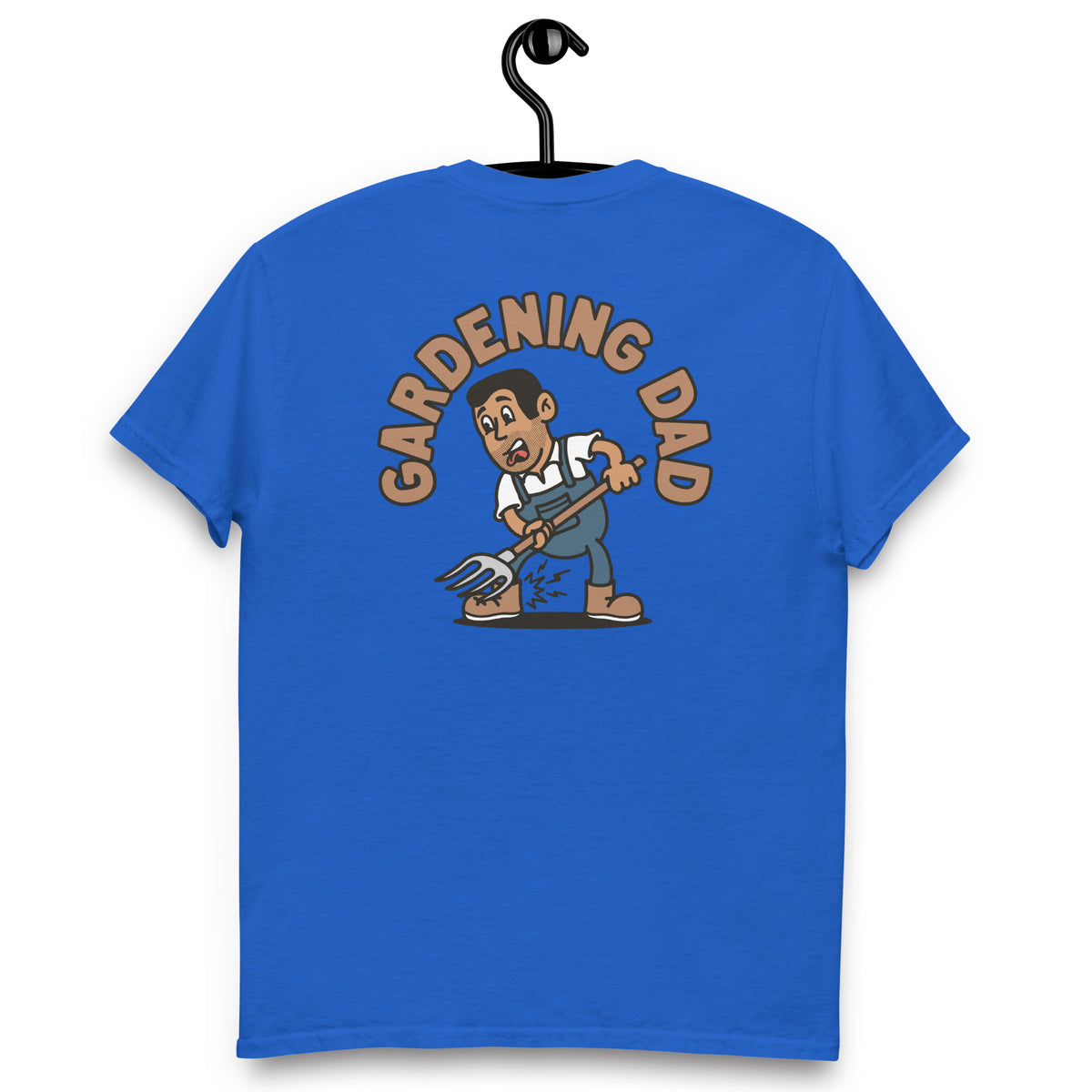 Gardening Black Hair Tan Skin Tone No-Glasses Short Stubble Dad T-Shirt