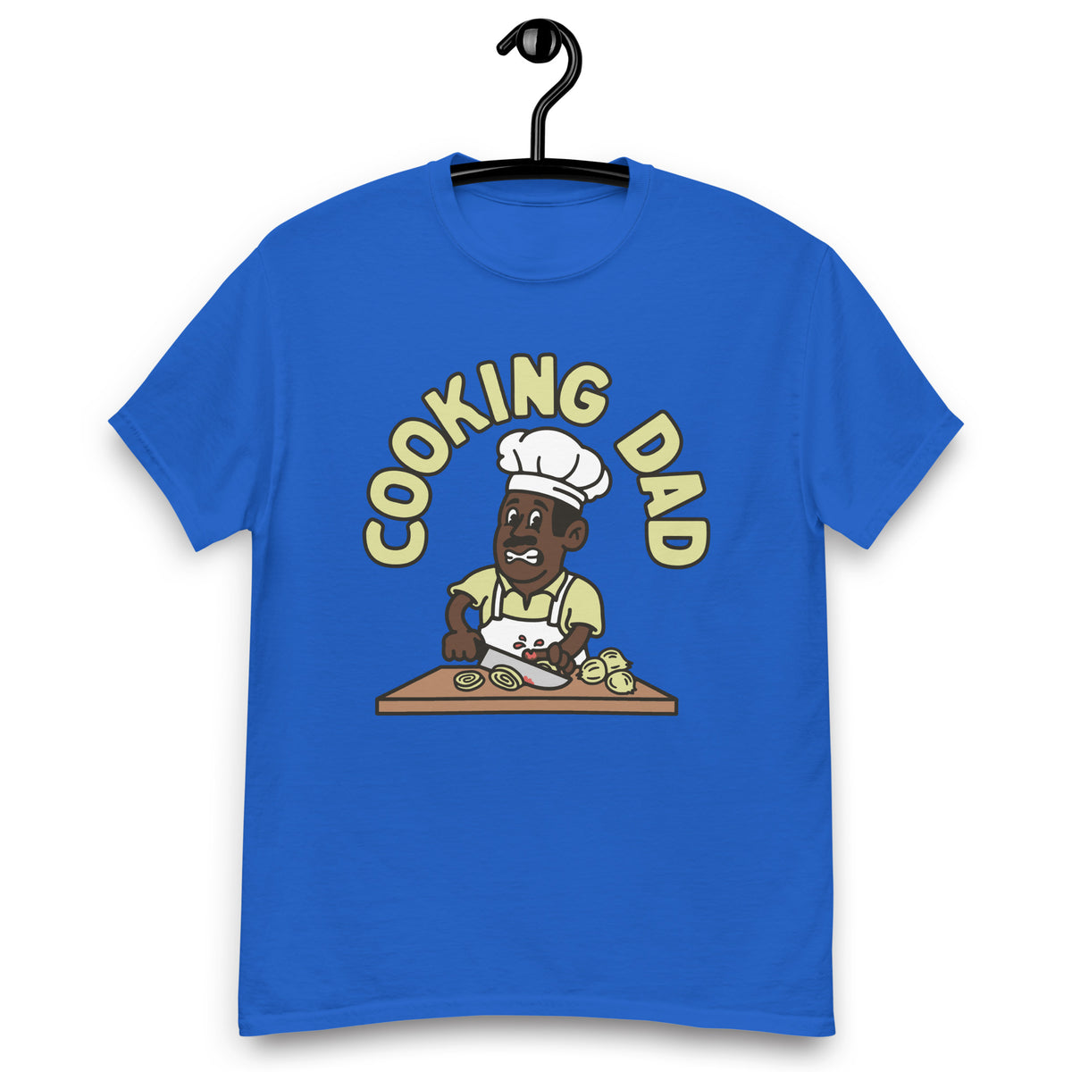 Cooking Black Hair Dark Skin Tone No-Glasses Moustache Dad T-Shirt