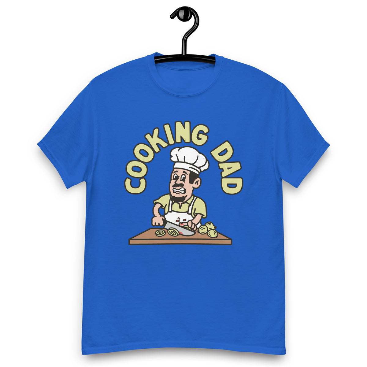 Cooking Black Hair Light Skin Tone No-Glasses Moustache & Chin Beard Dad T-Shirt