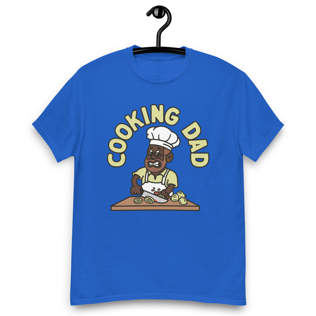 Cooking Brown Hair Dark Skin Tone Glasses Beard Dad T-Shirt
