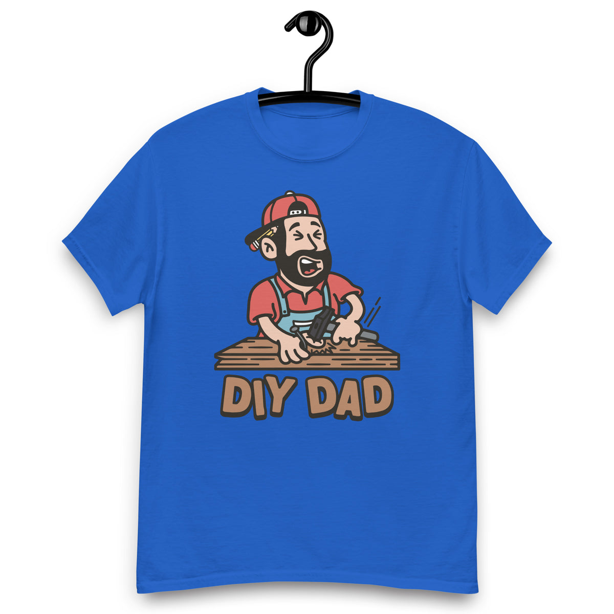 DIY Black Hair Light Skin Tone No-Glasses Beard Dad T-Shirt