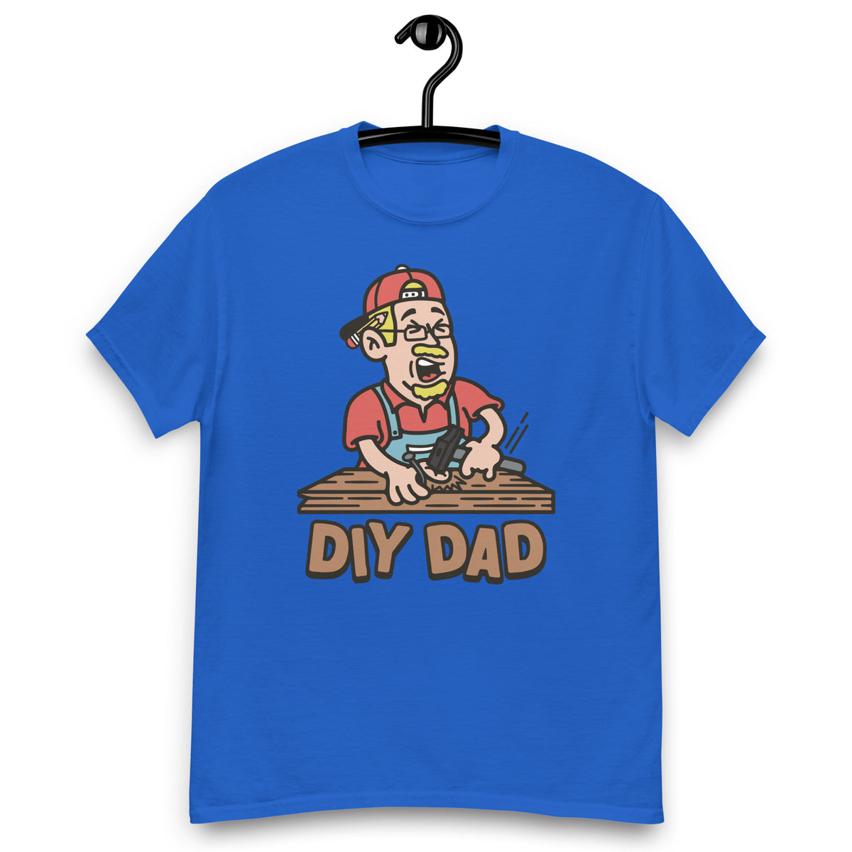 DIY Blond Hair Light Skin Tone Glasses Moustache & Chin Beard Dad T-Shirt