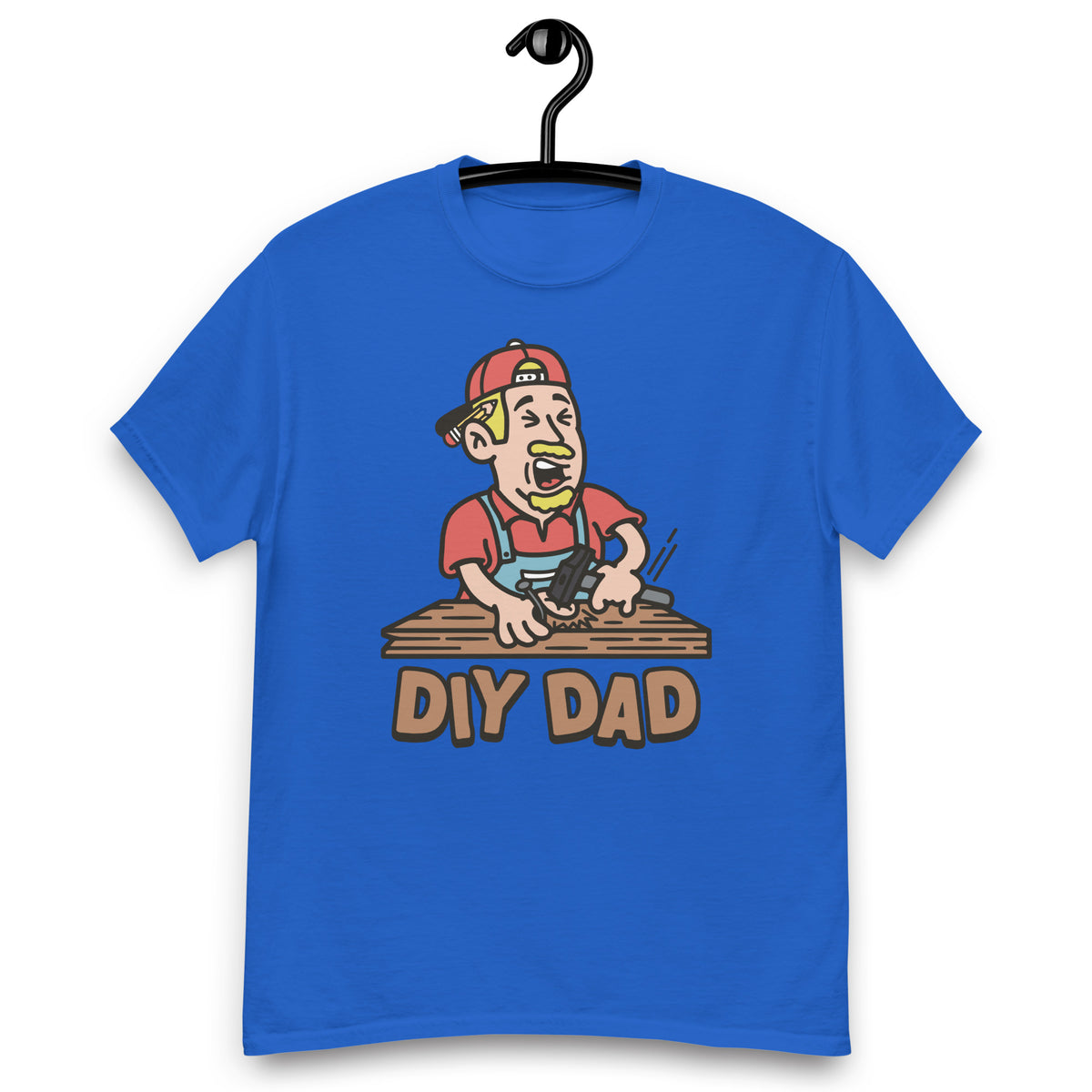 DIY Blond Hair Light Skin Tone No-Glasses Moustache & Chin Beard Dad T-Shirt