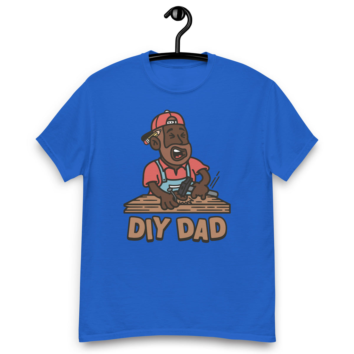 DIY Brown Hair Dark Skin Tone No-Glasses Beard Dad T-Shirt