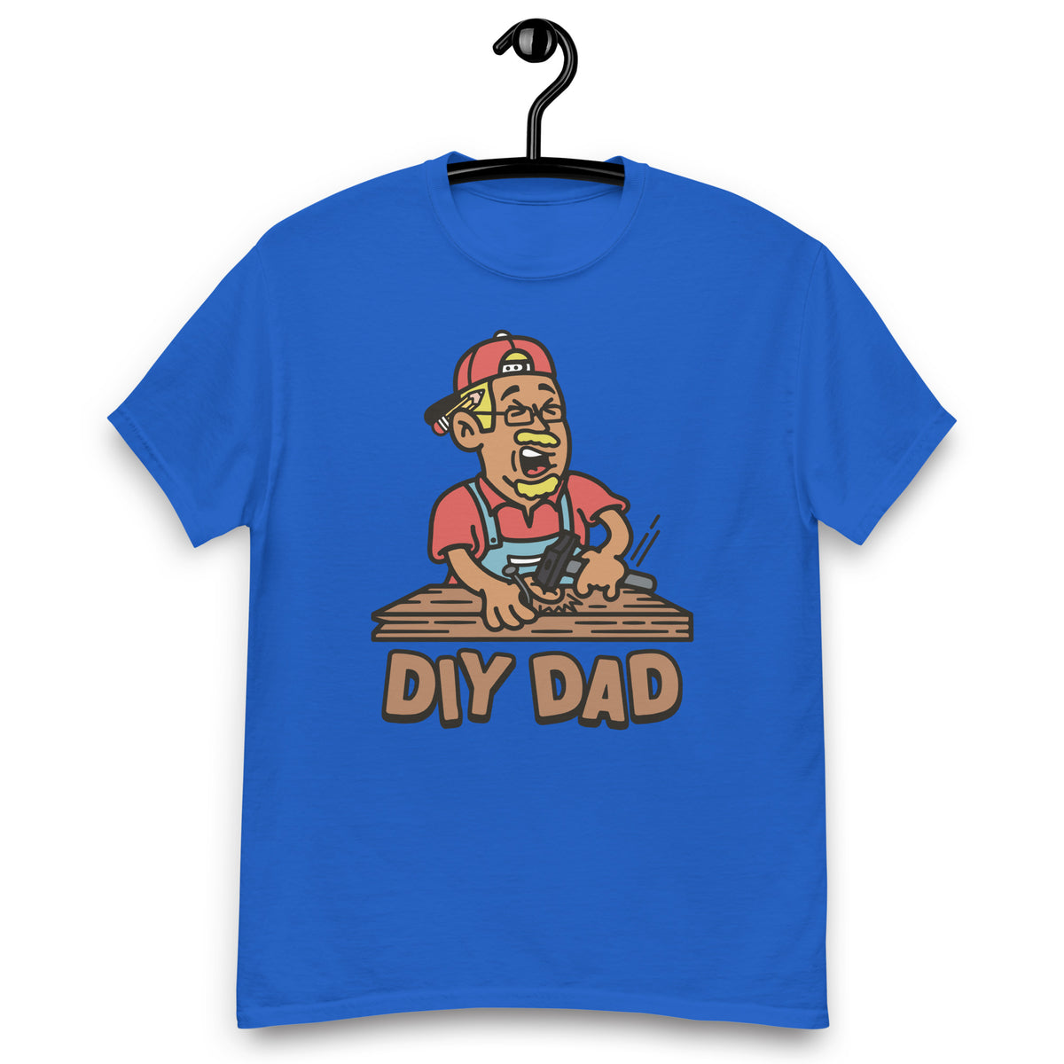 DIY Blond Hair Tan Skin Tone Glasses Moustache & Chin Beard Dad T-Shirt