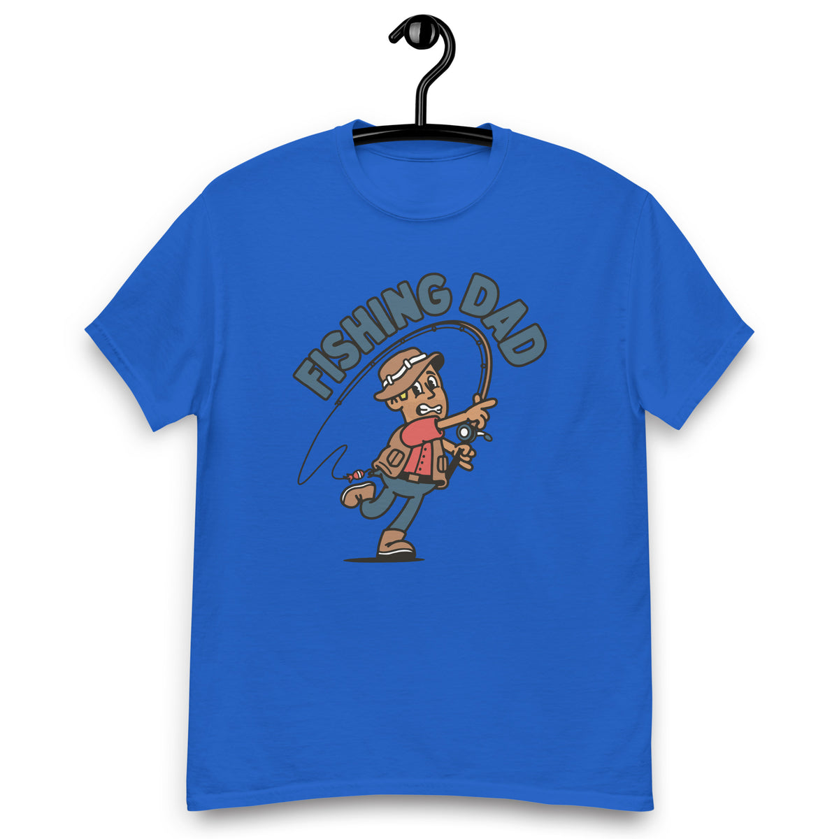 Fishing Blond Hair Tan Skin Tone No-Glasses Stubble Dad T-Shirt