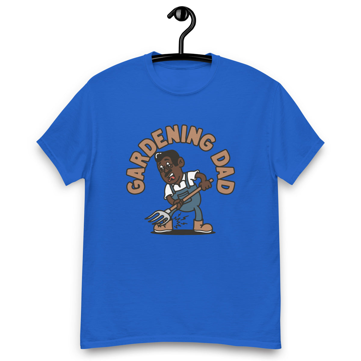 Gardening Black Hair Dark Skin Tone Glasses Medium Moustache Dad T-Shirt