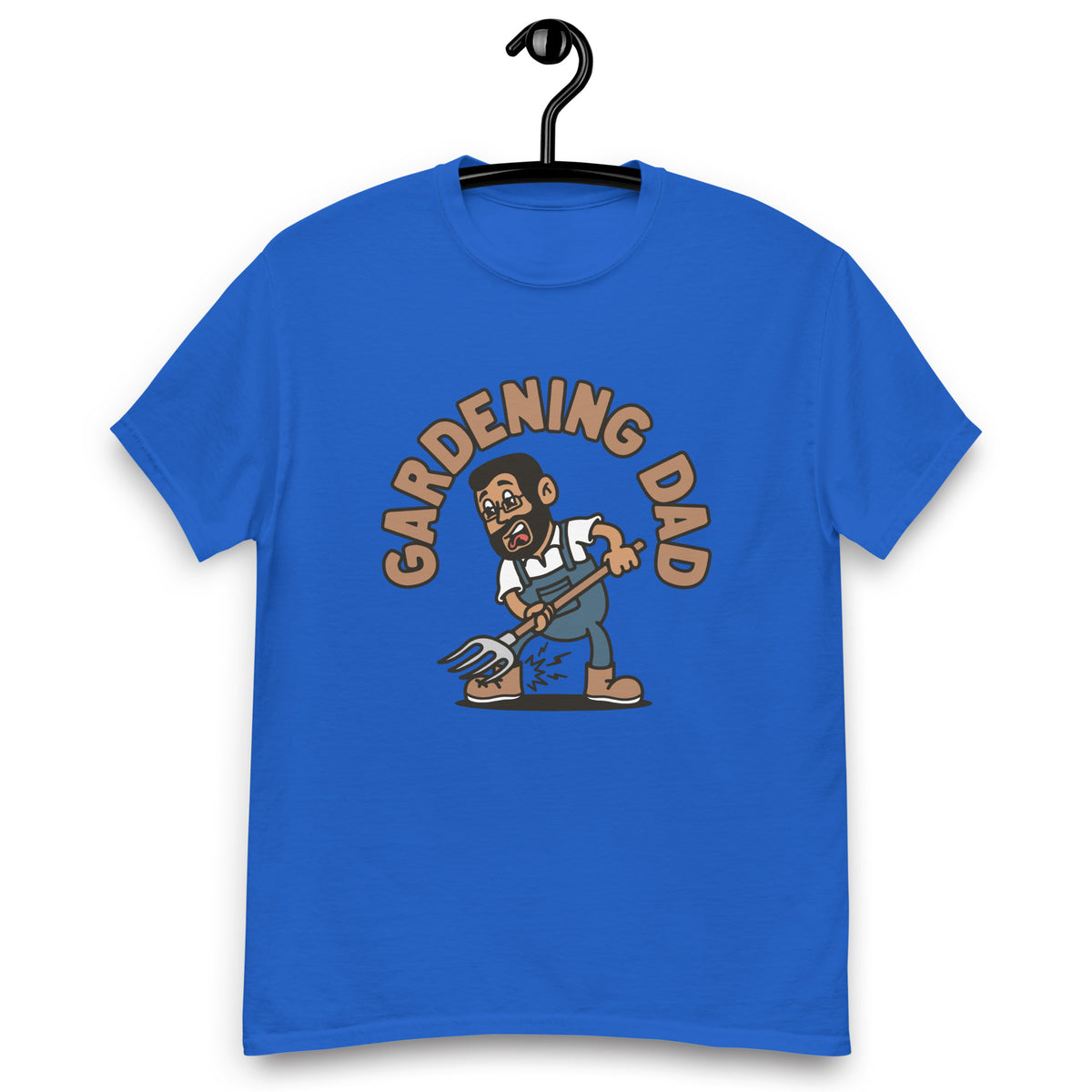 Gardening Black Hair Tan Skin Tone Glasses Short Beard Dad T-Shirt