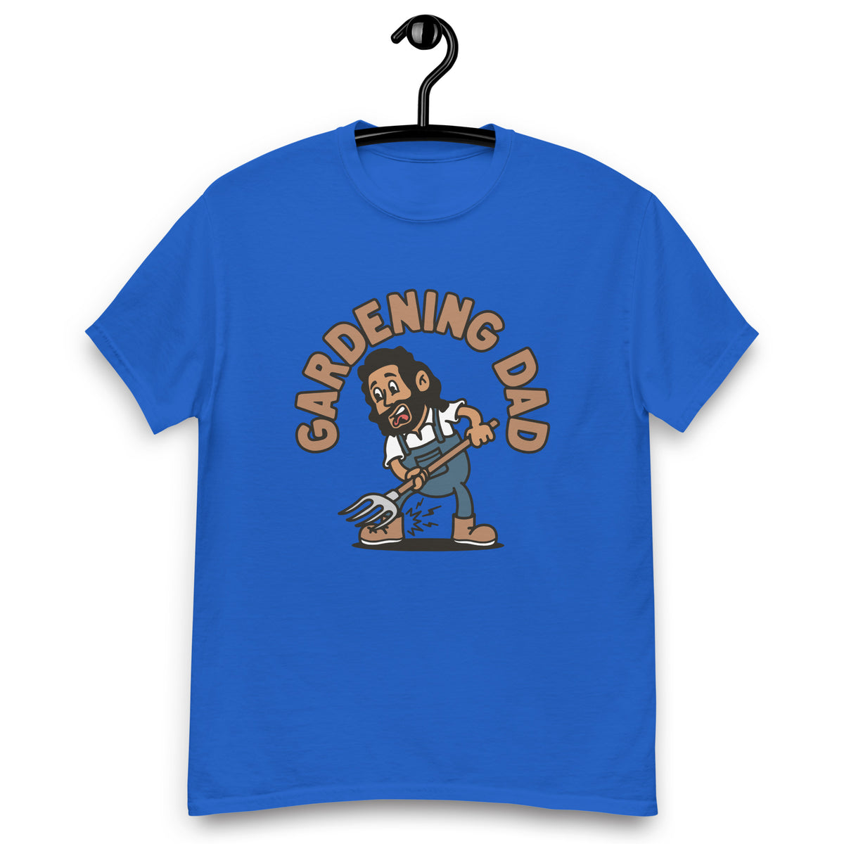 Gardening Black Hair Tan Skin Tone No-Glasses Long Beard Dad T-Shirt