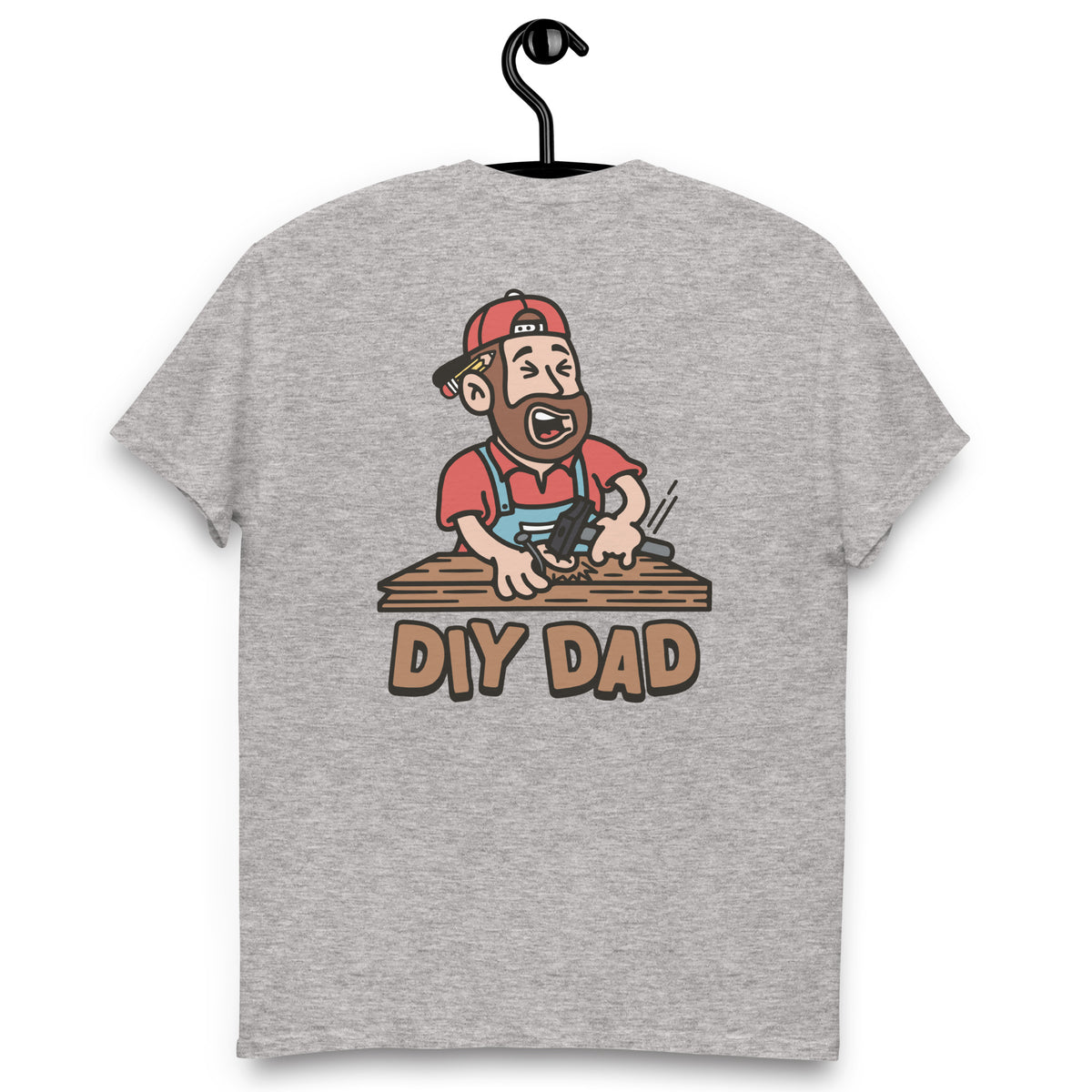 DIY Brown Hair Light Skin Tone No-Glasses Beard Dad T-Shirt
