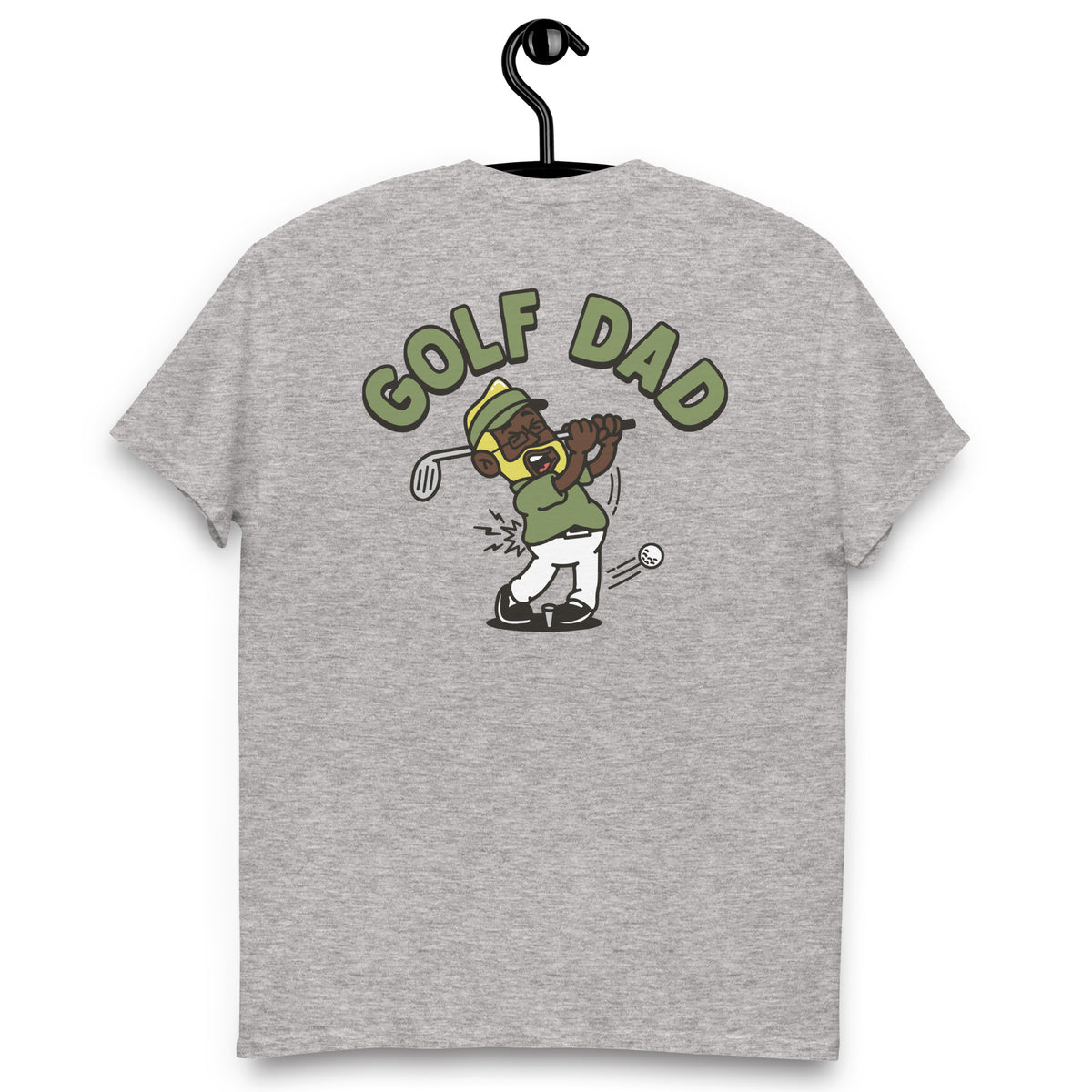 Golf Blond Hair Dark Skin Tone Glasses Beard Dad T-Shirt
