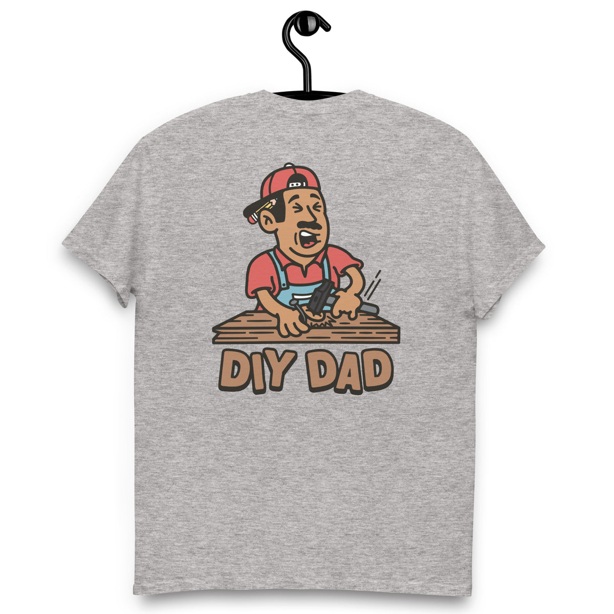 DIY Black Hair Tan Skin Tone No-Glasses Moustache Dad T-Shirt