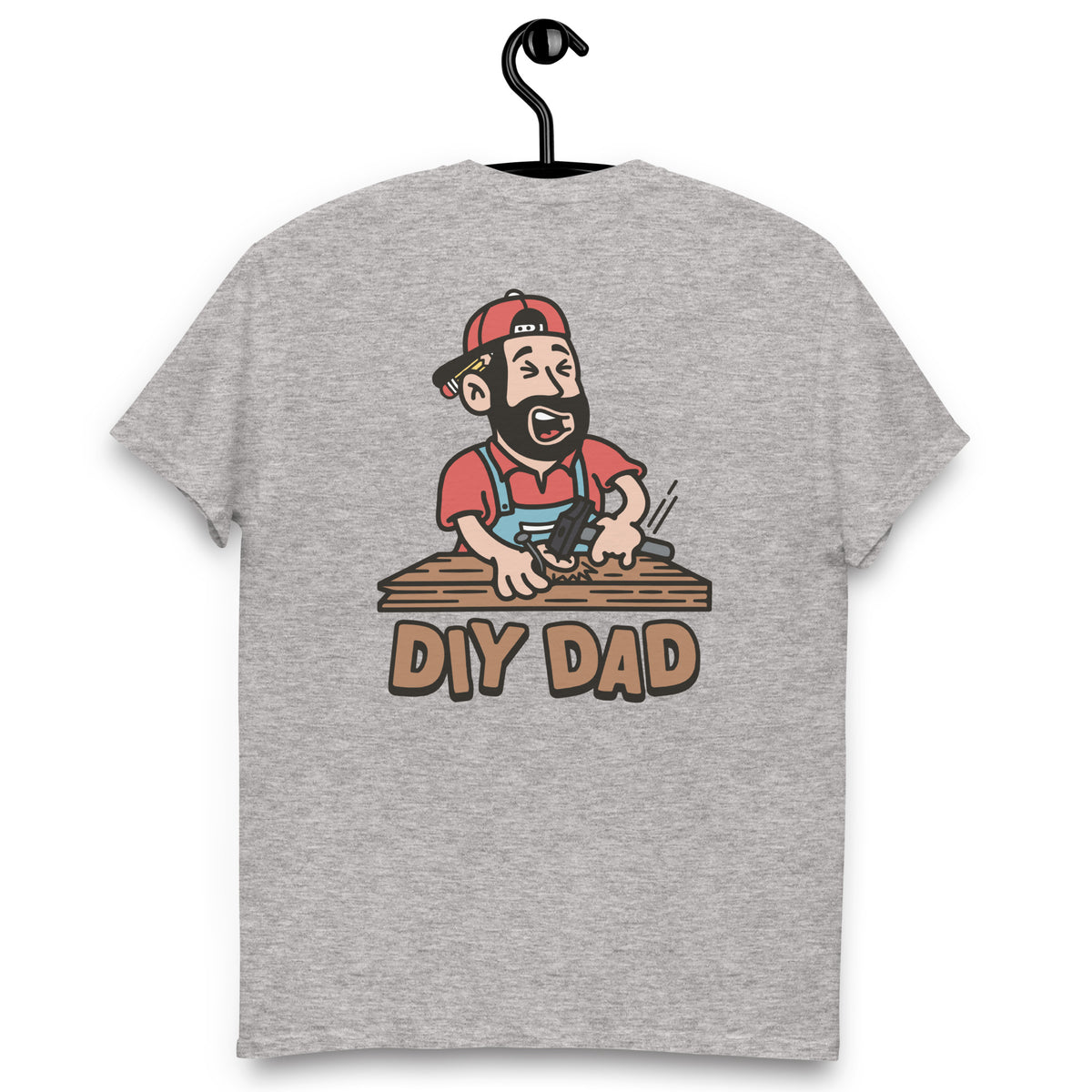 DIY Black Hair Light Skin Tone No-Glasses Beard Dad T-Shirt