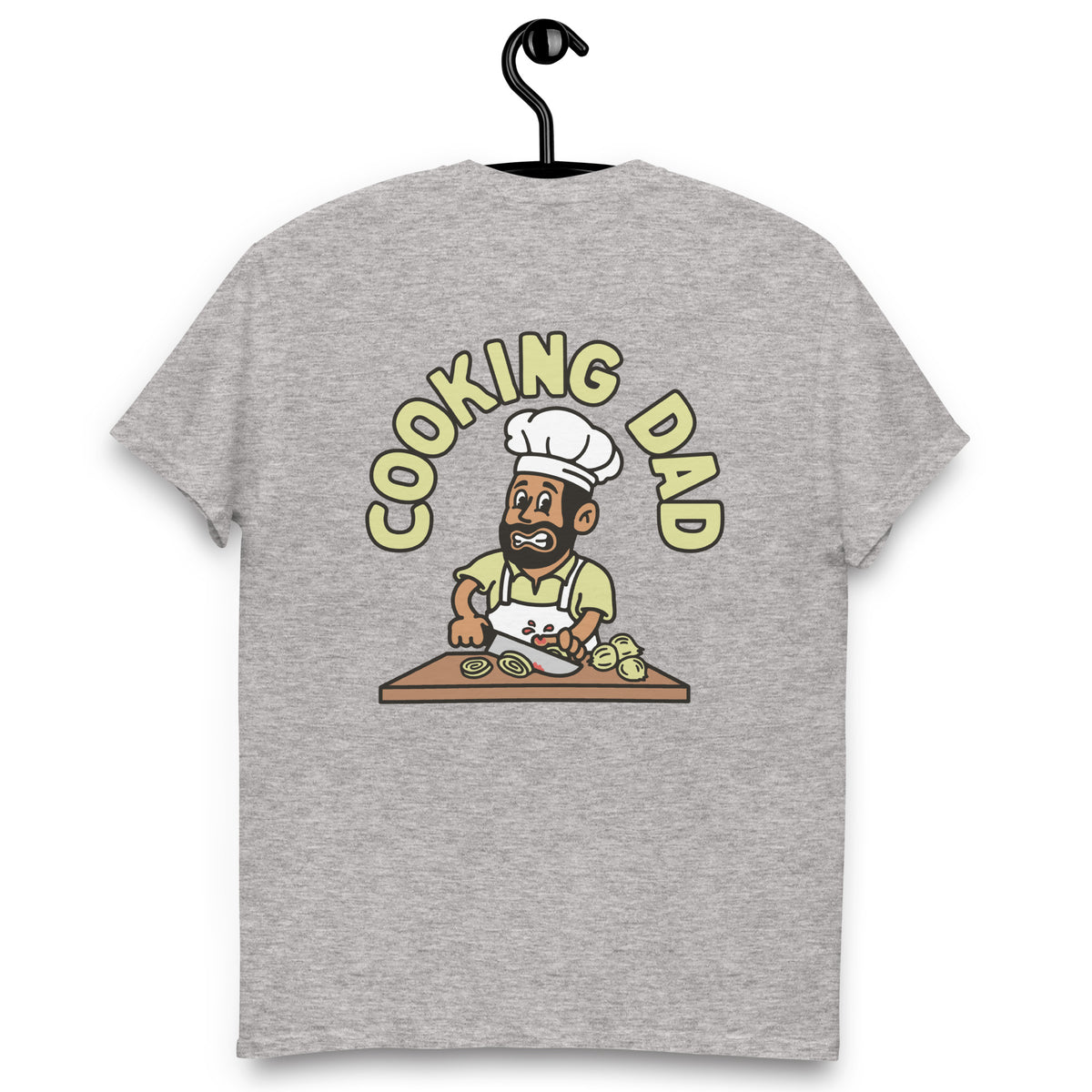 Cooking Black Hair Tan Skin Tone No-Glasses Beard Dad T-Shirt