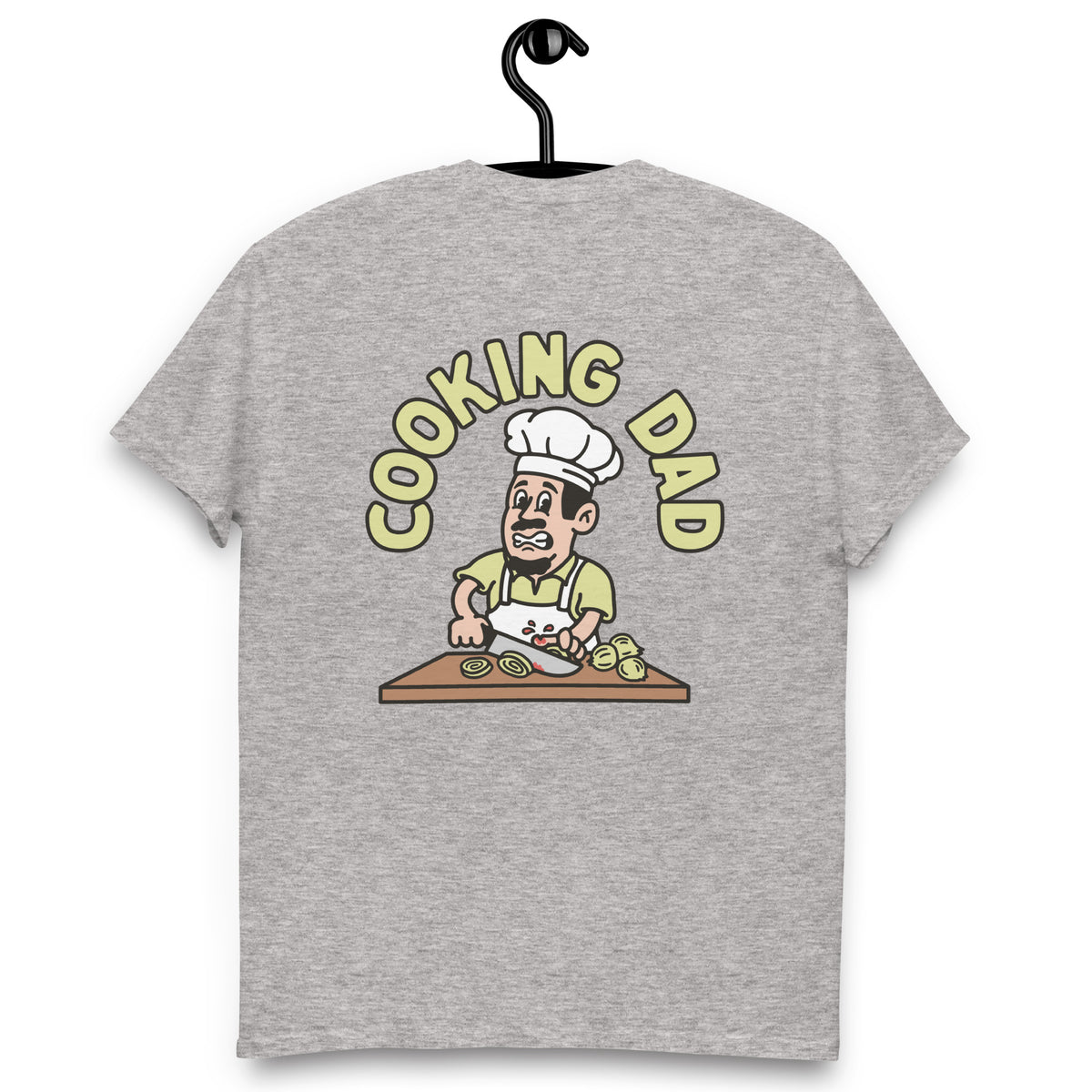 Cooking Black Hair Light Skin Tone No-Glasses Moustache & Chin Beard Dad T-Shirt