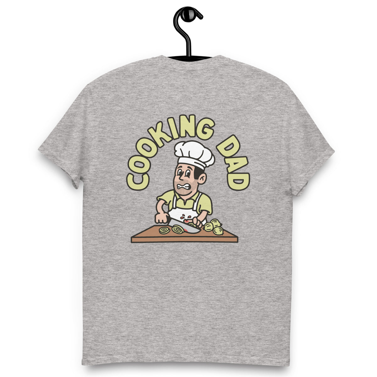 Cooking Black Hair Light Skin Tone No-Glasses Stubble Dad T-Shirt