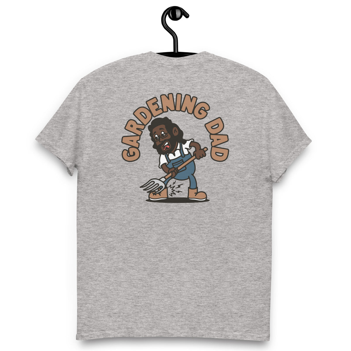 Gardening Black Hair Dark Skin Tone Glasses Long Beard Dad T-Shirt