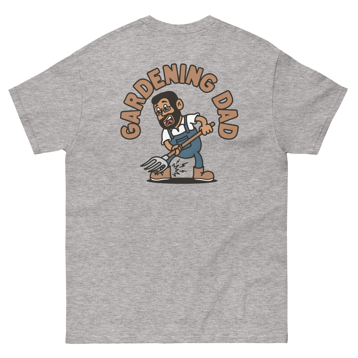 Gardening Black Hair Tan Skin Tone Glasses Short Beard Dad T-Shirt