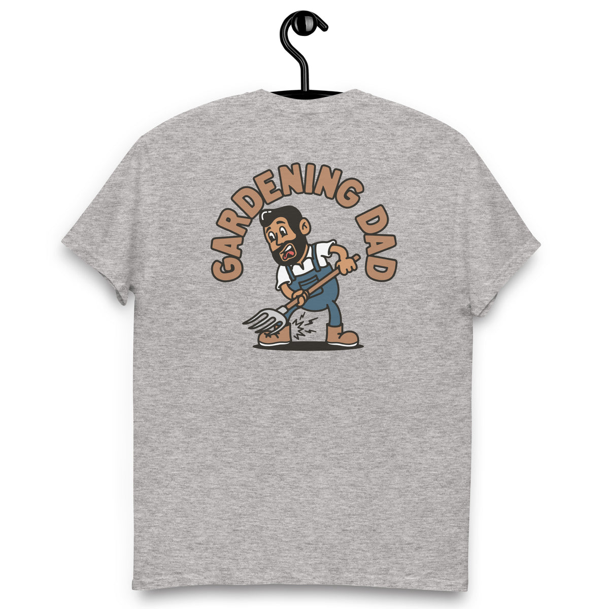 Gardening Black Hair Tan Skin Tone No-Glasses Medium Beard Dad T-Shirt