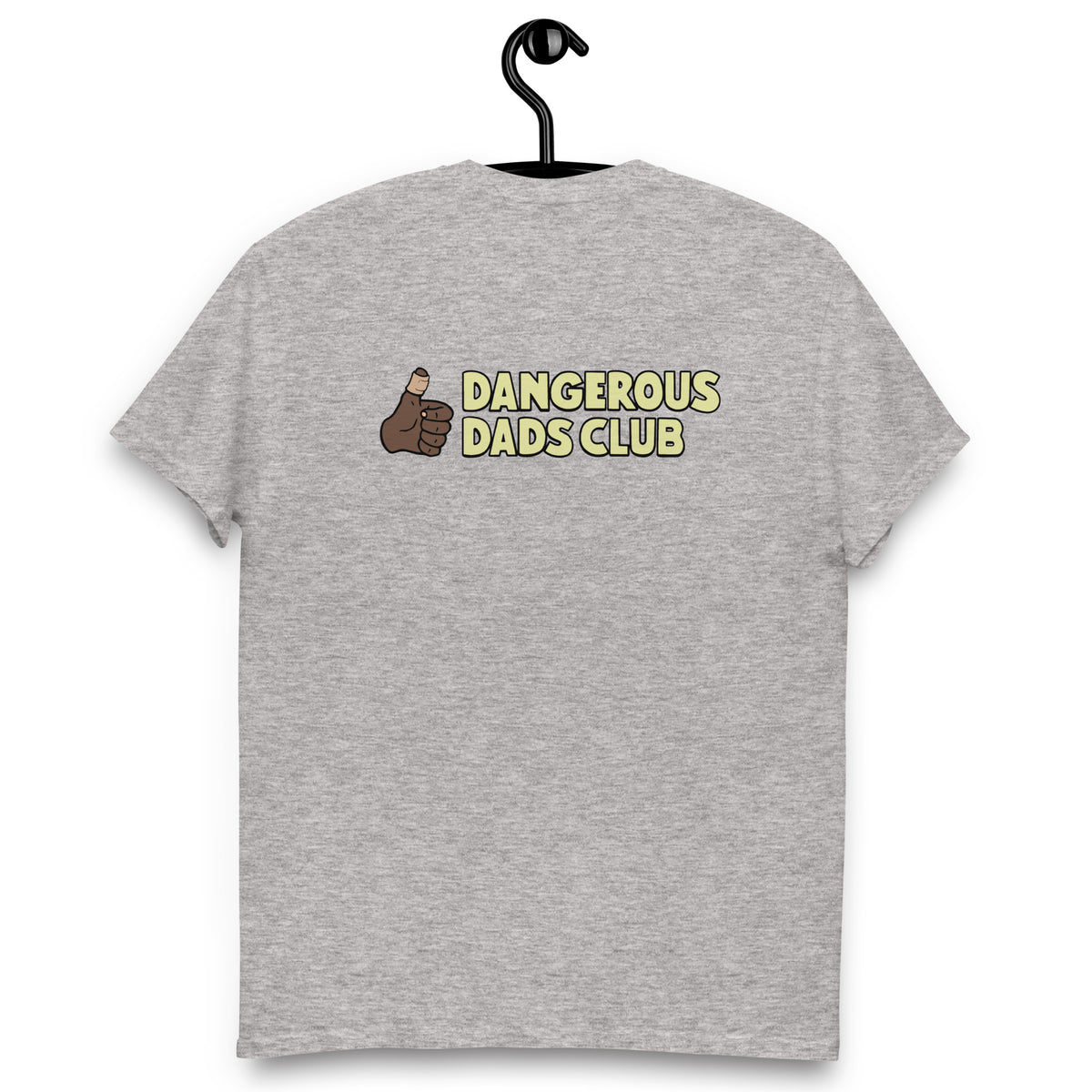 Dangerous Dads Club T-Shirt - yellow logo with dark thumb