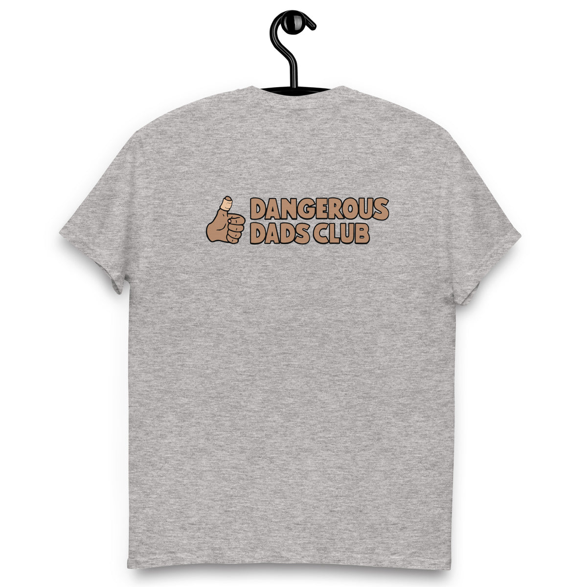 Dangerous Dads Club T-Shirt - Brown logo with tan thumb