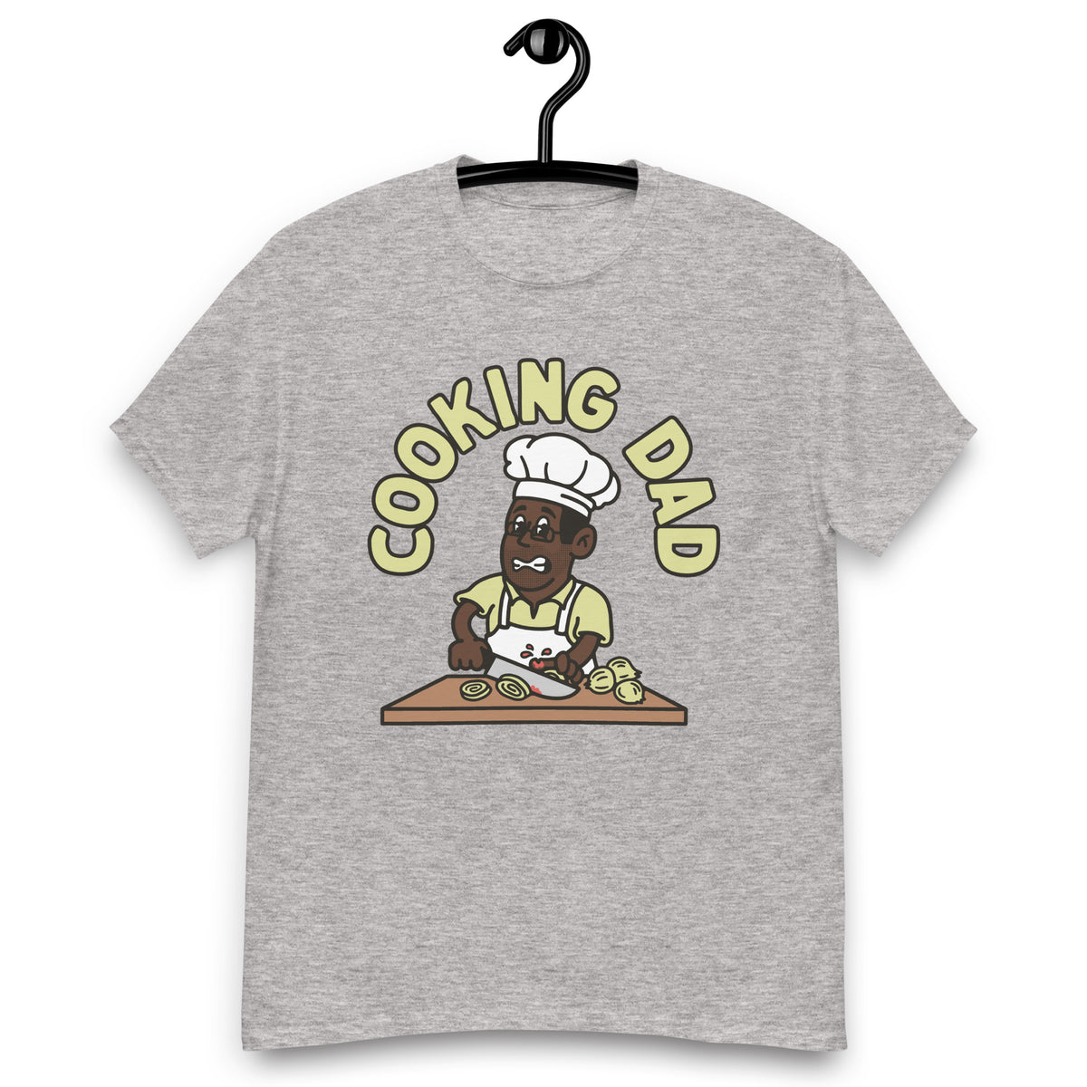 Cooking Black Hair Dark Skin Tone Glasses Stubble Dad T-Shirt