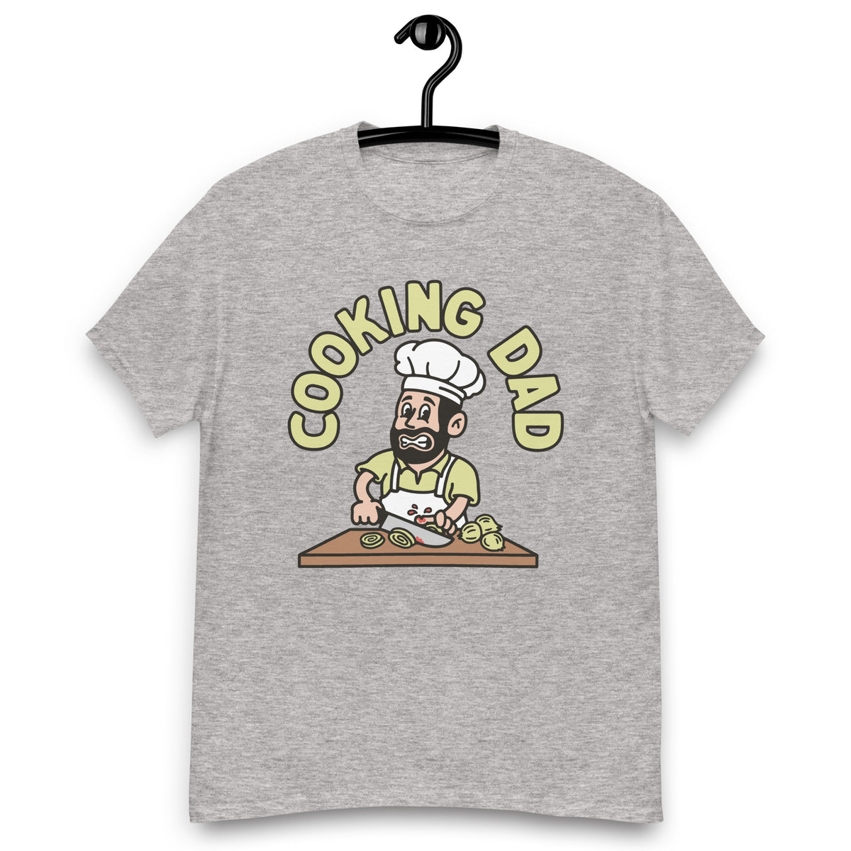 Cooking Black Hair Light Skin Tone No-Glasses Beard Dad T-Shirt
